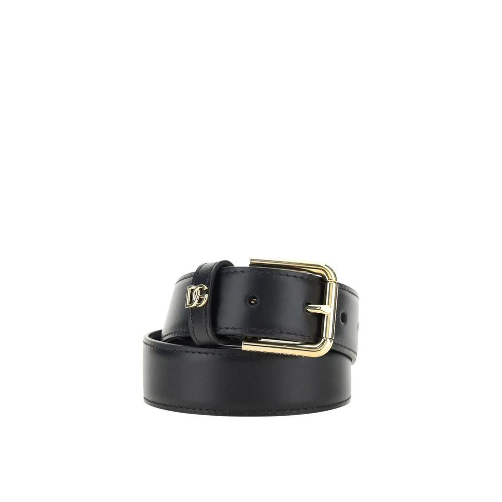 Dolce & Gabbana Black Calfskin Regular Belt by Dolce & Gabbana