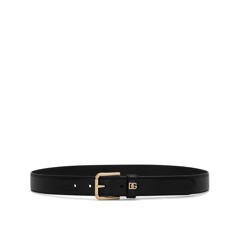 Dolce & Gabbana Black Calfskin Regular Belt by Dolce & Gabbana