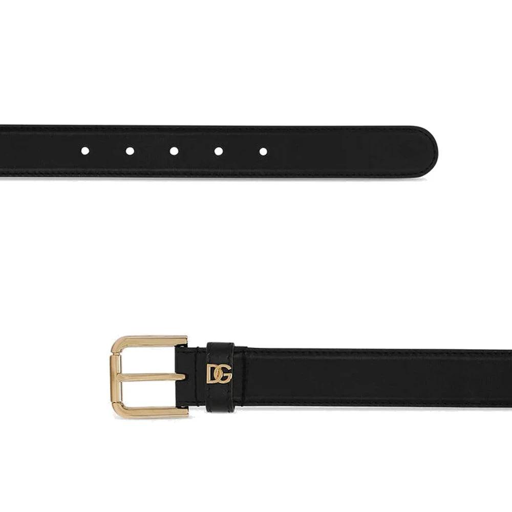 Dolce & Gabbana Black Calfskin Regular Belt by Dolce & Gabbana