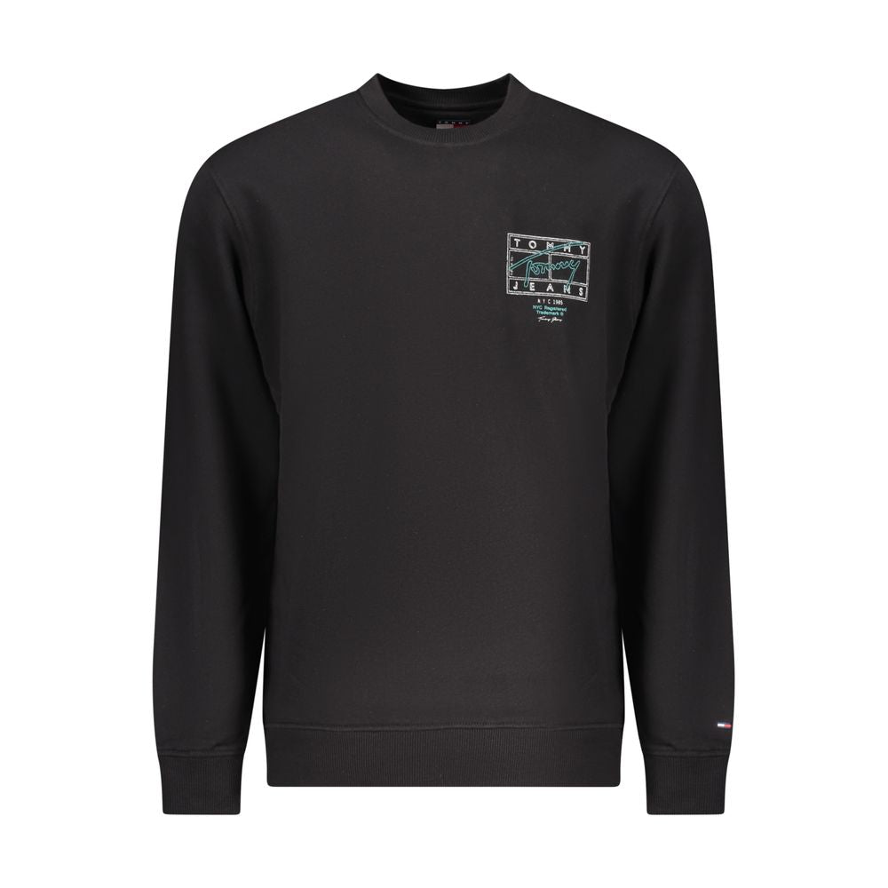Sweat-shirt Tommy Hilfiger homme col rond en coton noir – TO-42722