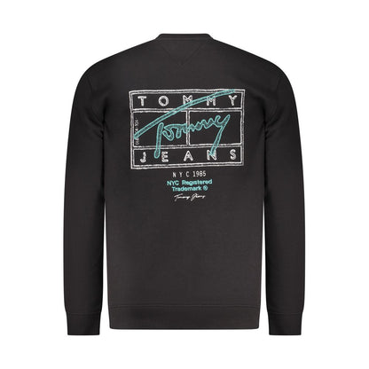 Sweat-shirt Tommy Hilfiger homme col rond en coton noir – TO-42722