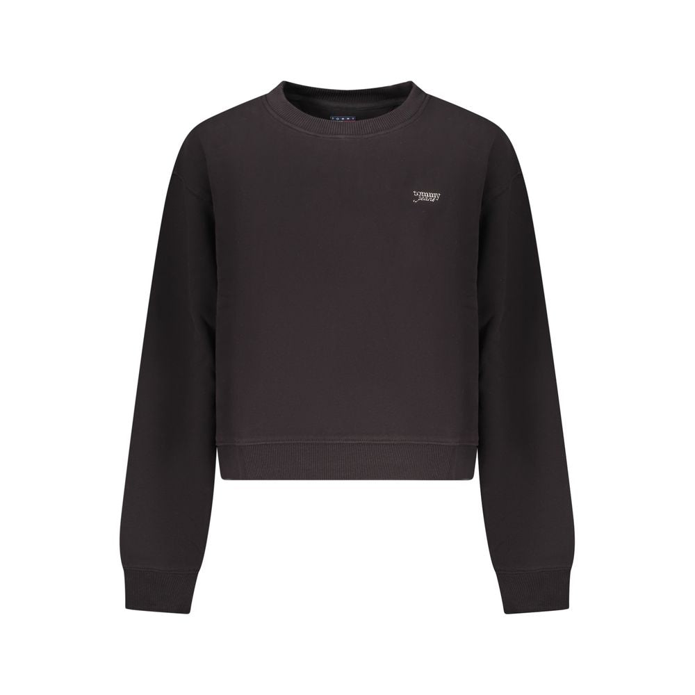 Sweat-shirt Tommy Hilfiger femme col rond en coton noir – TO-42736