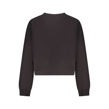 Sweat-shirt Tommy Hilfiger femme col rond en coton noir – TO-42736