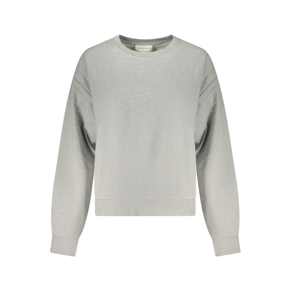 Sweat-shirt Calvin Klein femme col rond en coton gris – CA-42756