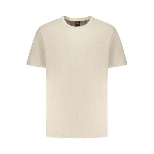 Hugo Boss Beige Cotton Men T-Shirt by Hugo Boss
