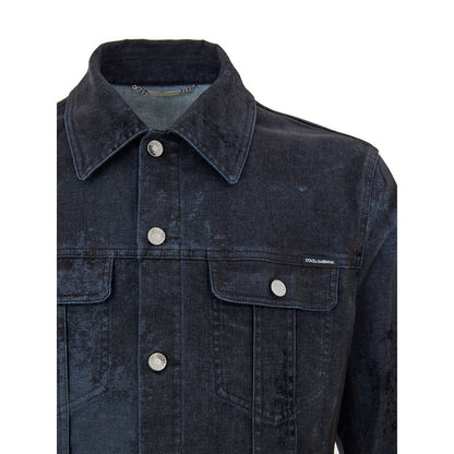 Dolce & Gabbana Gray Cotton Denim Jacket by Dolce & Gabbana