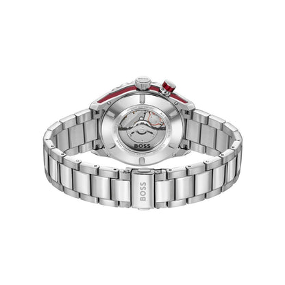 Montre Kinetic Hugo Boss Gray – Acier Gris, Cadran Rouge 42mm | HBPS Fashion