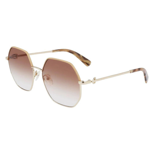 Longchamp Gold Metal Sunglasses by Longchamp