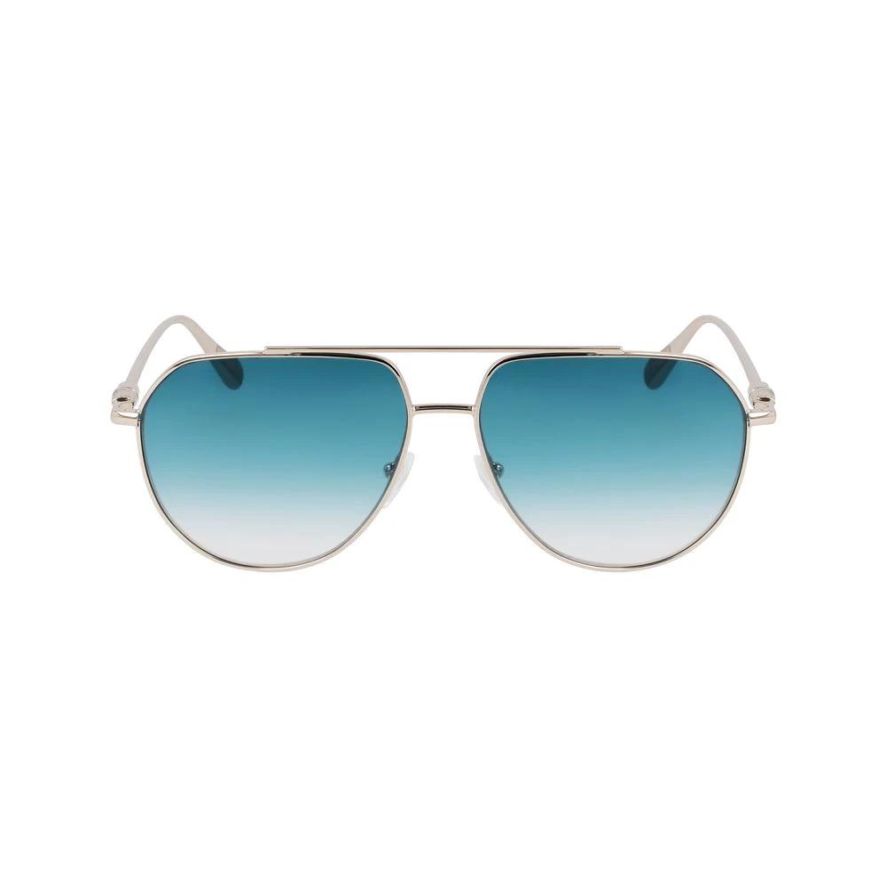 Longchamp Gold Metal Sunglasses by Longchamp