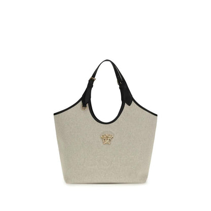 Versace Beige Cotton Shoulder Bag by Versace