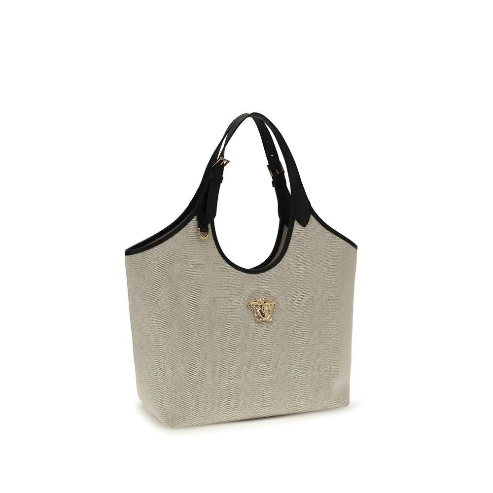 Versace Beige Cotton Shoulder Bag by Versace