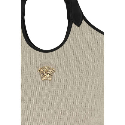Versace Beige Cotton Shoulder Bag by Versace