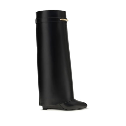 Bottes Givenchy femme Shark en cuir de veau noir – GI-BE703XE1J7001