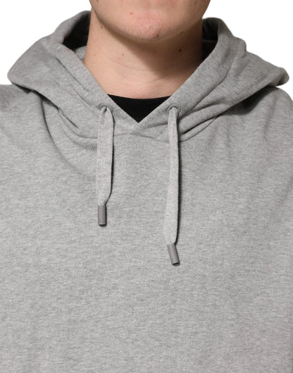 Dolce & Gabbana Gray Cotton Hooded Sweatshirt Sweater by Dolce & Gabbana