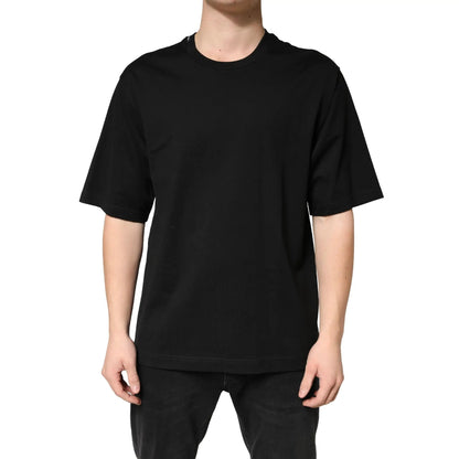 Dolce & Gabbana Black Cotton Crewneck Short Sleeve T-Shirt by Dolce & Gabbana