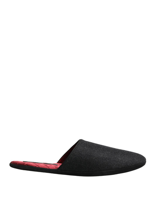 Dolce & Gabbana – Chaussons Laine Cachemire Anthracite Chevron | Homme