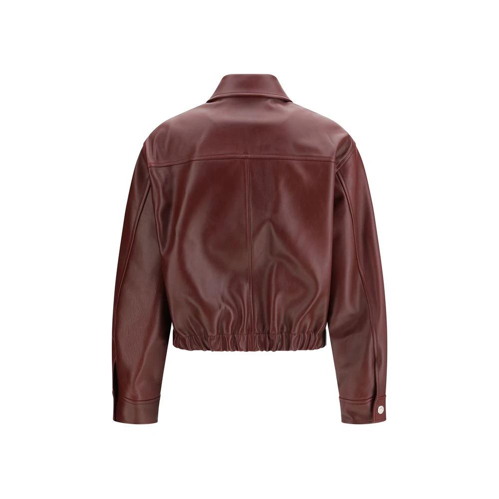 Versace Bordeaux Leather Jacket by Versace