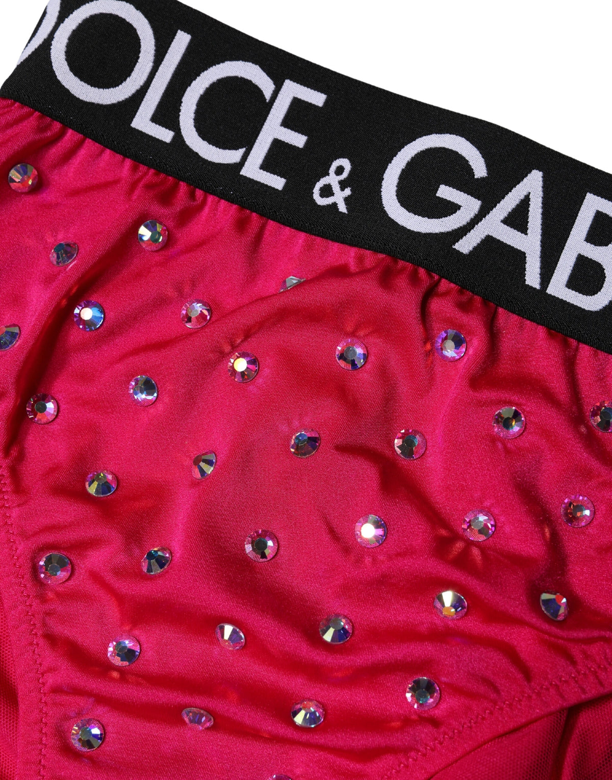 Culotte taille haute Dolce & Gabbana à ornements en nylon rose – BIK1962