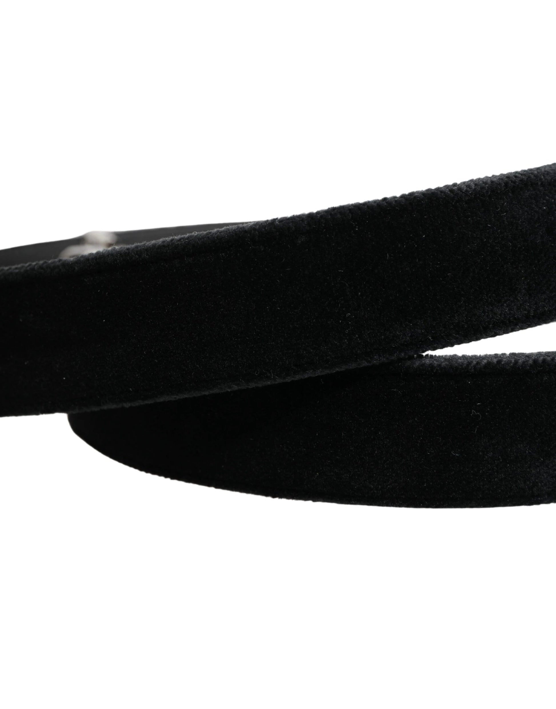 Dolce & Gabbana Black Suede Silver Tone Metal Buckle Men Belt by Dolce & Gabbana