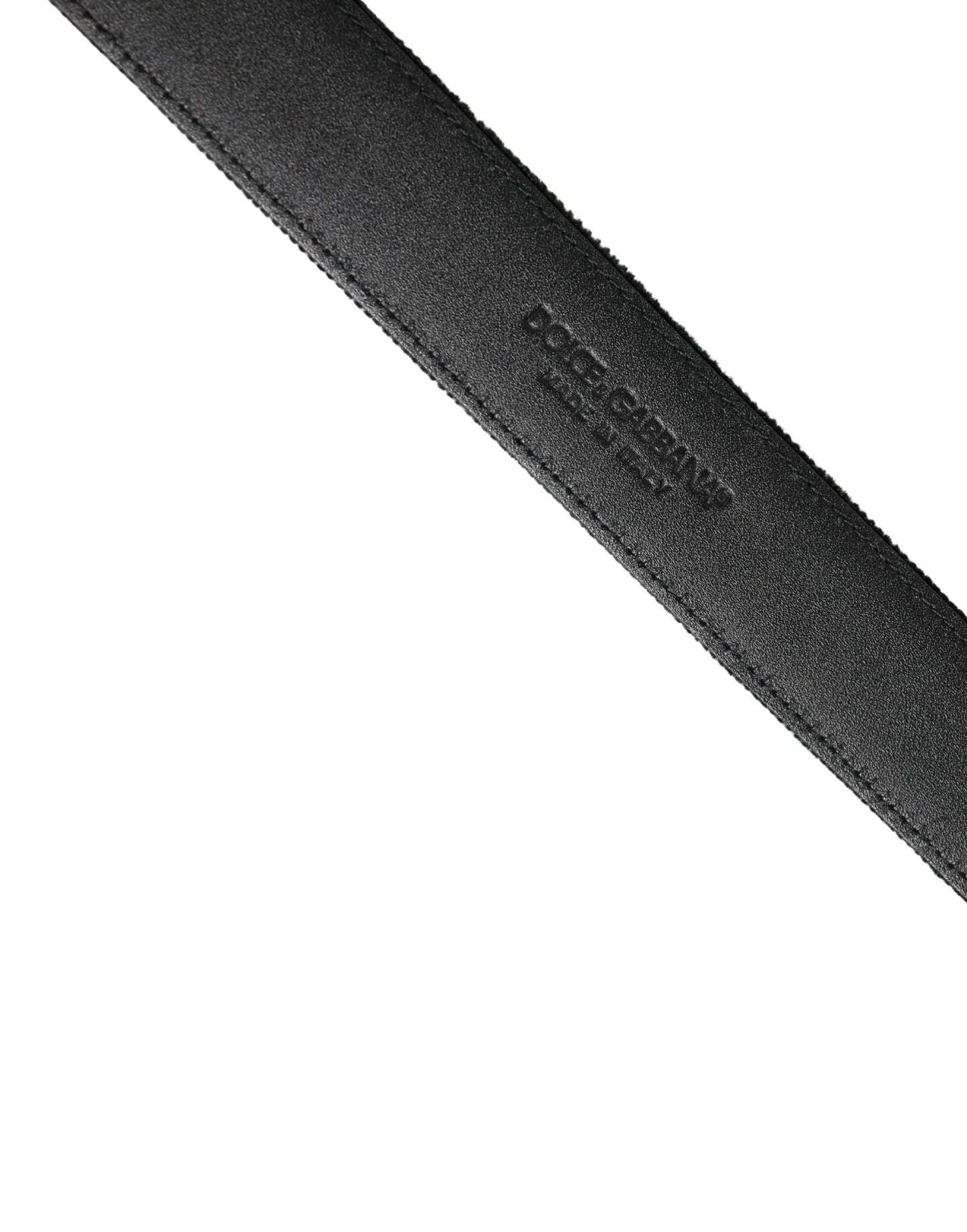 Dolce & Gabbana Black Suede Silver Tone Metal Buckle Men Belt by Dolce & Gabbana