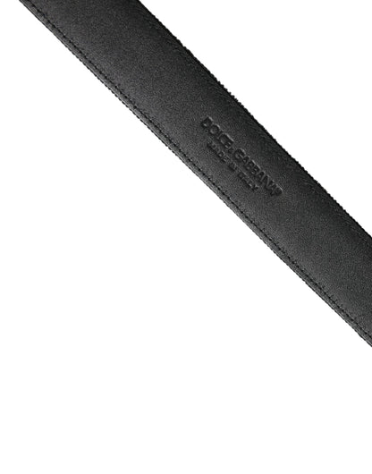 Dolce & Gabbana Black Suede Silver Tone Metal Buckle Men Belt by Dolce & Gabbana
