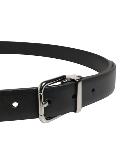 Dolce & Gabbana Black Leather Studded Silver Tone Buckle Belt by Dolce & Gabbana