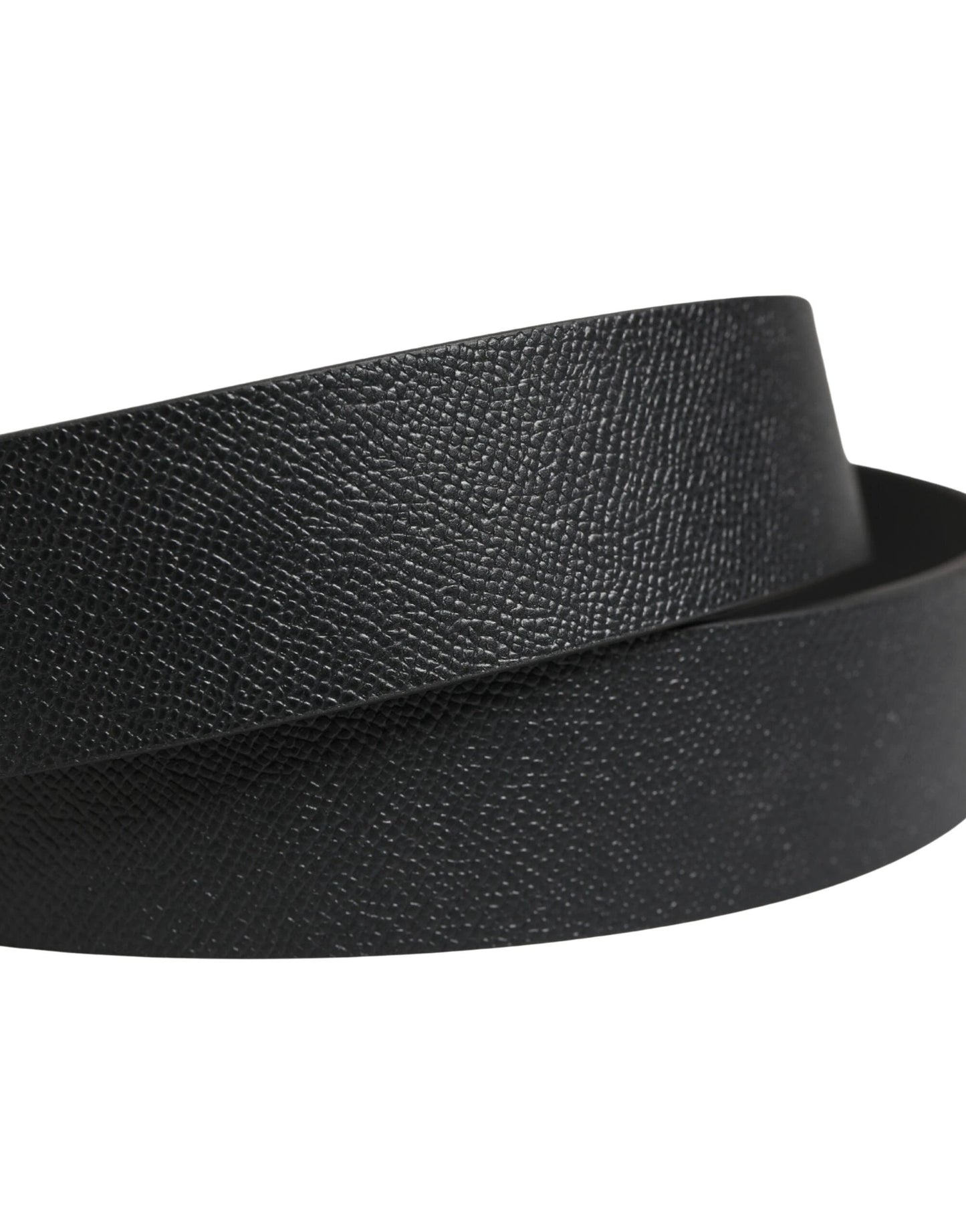 Dolce & Gabbana Black Calf Leather Silver Metal Buckle Belt by Dolce & Gabbana