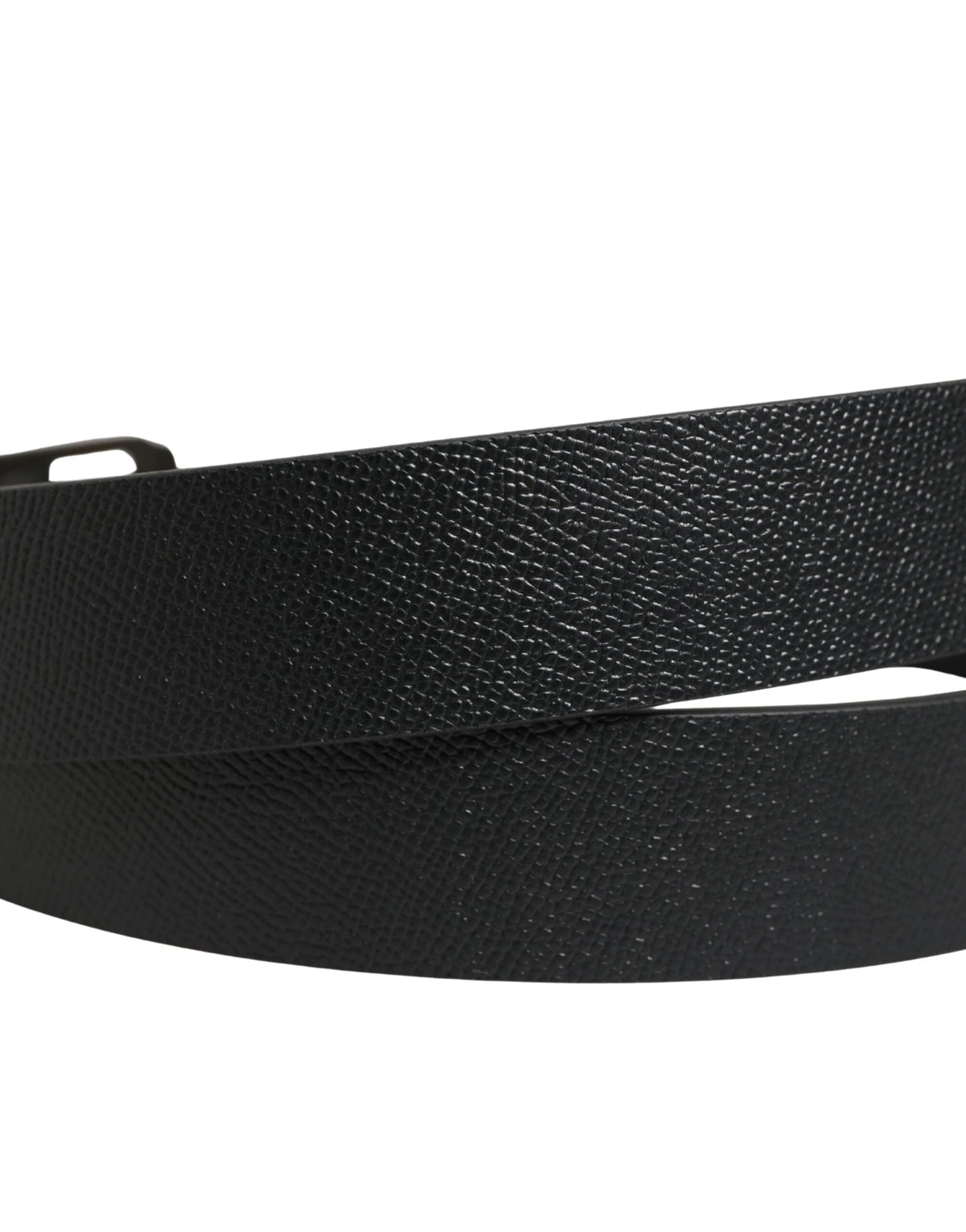 Dolce & Gabbana Black Calf Leather Gold Metal Buckle Belt by Dolce & Gabbana