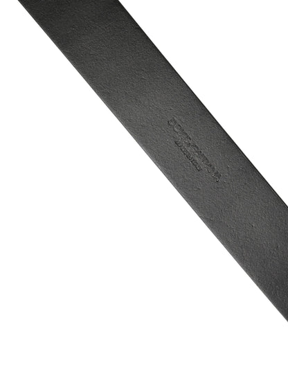 Dolce & Gabbana Black Calf Leather Silver Metal Buckle Belt by Dolce & Gabbana