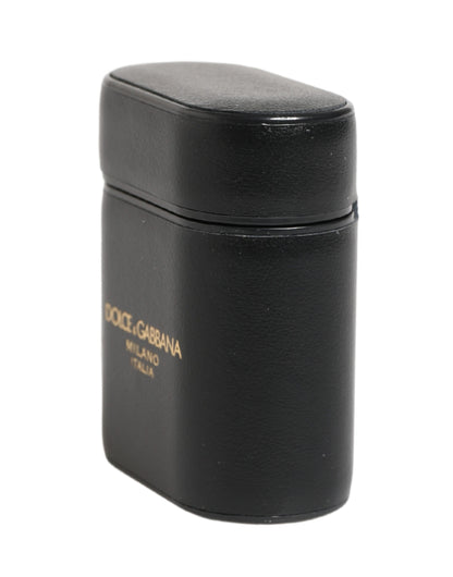 Étui AirPods Dolce & Gabbana femme à rabat en cuir de veau noir – SMY11117