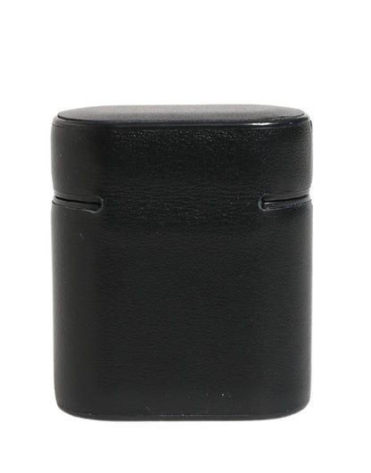 Étui AirPods Dolce & Gabbana femme à rabat en cuir de veau noir – SMY11117