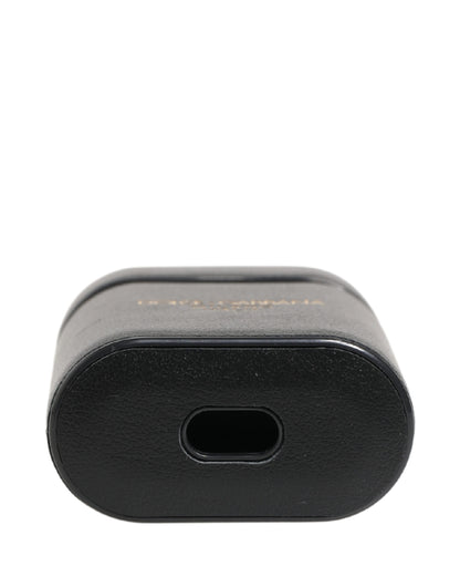 Étui AirPods Dolce & Gabbana femme à rabat en cuir de veau noir – SMY11117