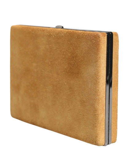 Dolce & Gabbana Beige Velvet Calf Leather Clutch Evening Women Purse Bag by Dolce & Gabbana
