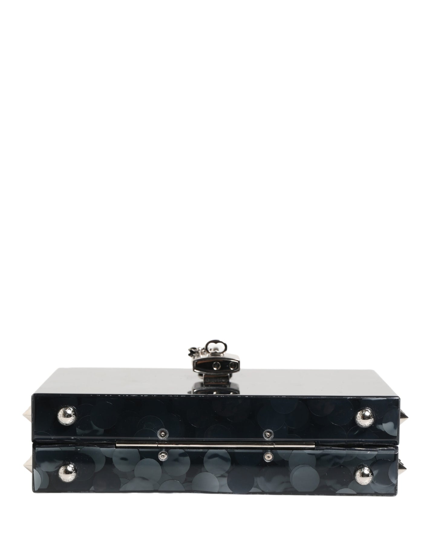 Dolce & Gabbana Black Acrylic Plexiglass Studded DOLCE BOX Clutch Bag