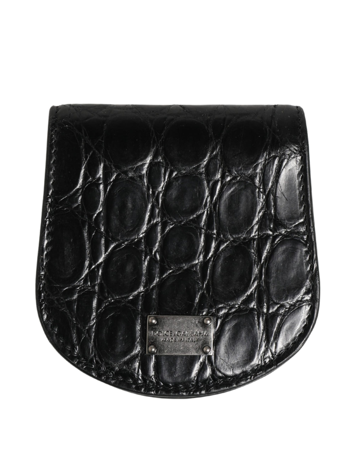 Étui à préservatif Dolce & Gabbana homme en cuir de caïman noir – SMY11170