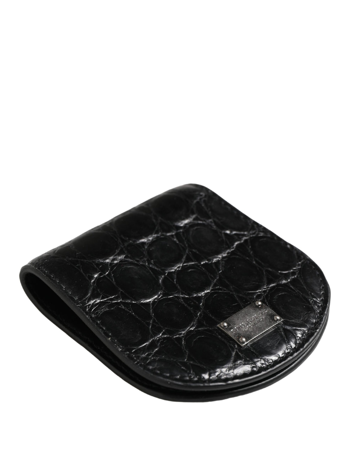 Étui à préservatif Dolce & Gabbana homme en cuir de caïman noir – SMY11170