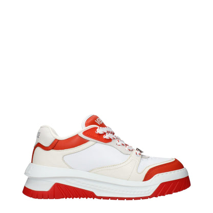 Versace – Sneakers en Cuir Blanc | Logo Triple | Baskets Homme Luxe | Made in Italy