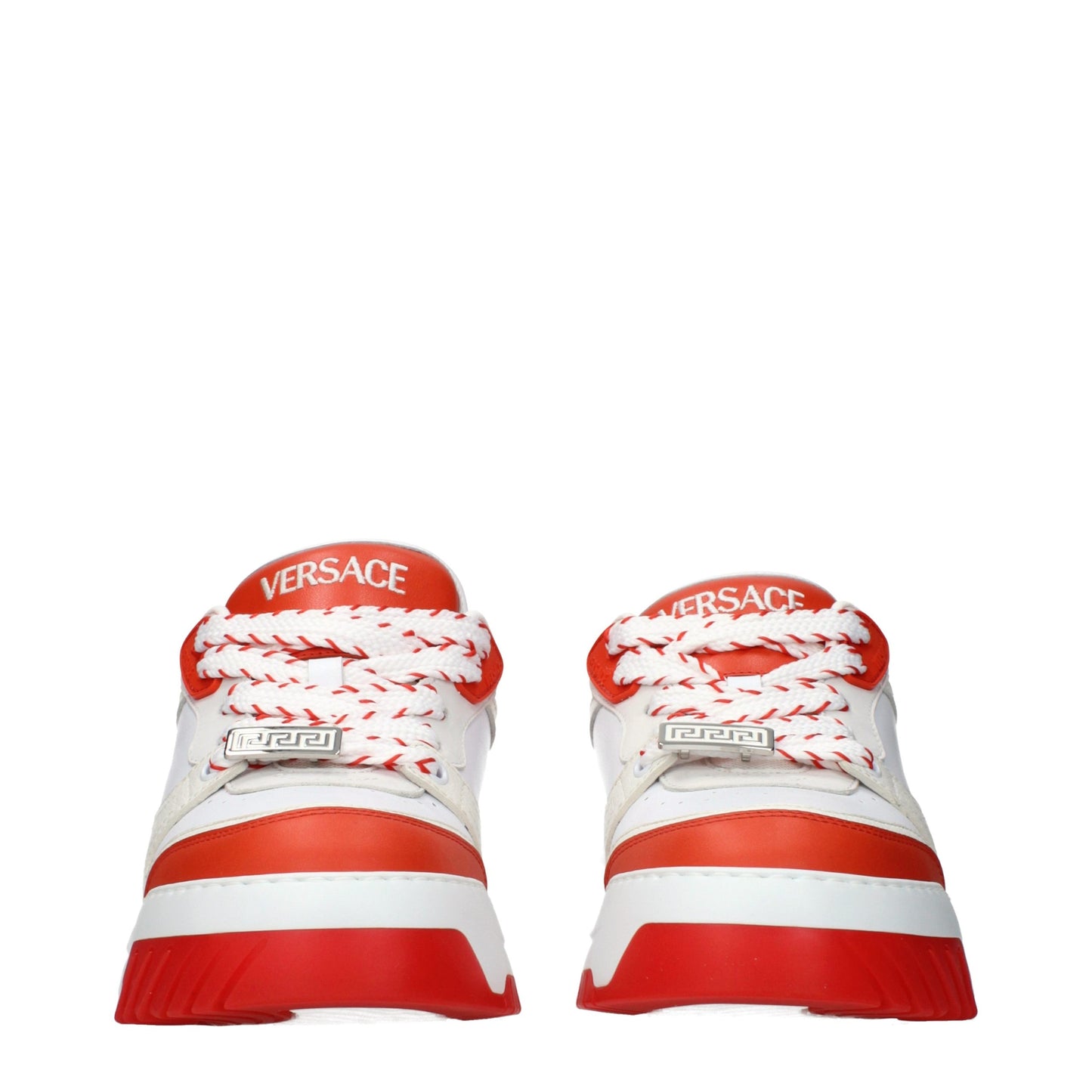 Versace – Sneakers en Cuir Blanc | Logo Triple | Baskets Homme Luxe | Made in Italy