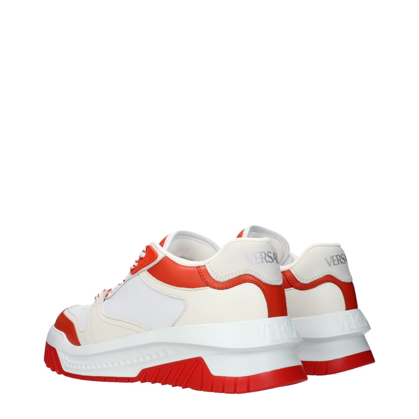 Versace – Sneakers en Cuir Blanc | Logo Triple | Baskets Homme Luxe | Made in Italy