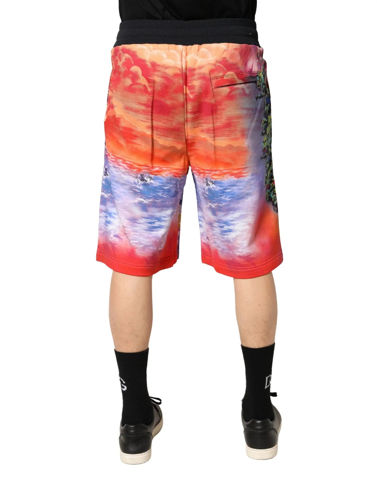 Dolce & Gabbana Multicolor Graphic Print Cotton Bermuda Shorts by Dolce & Gabbana