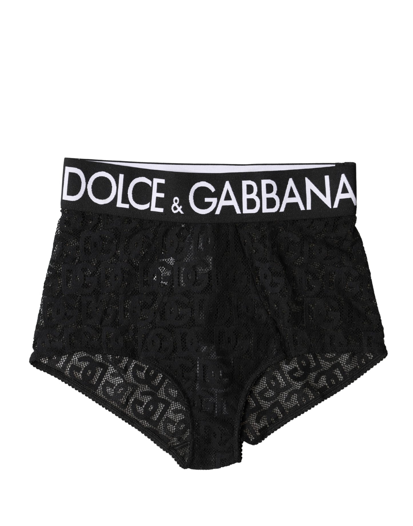Dolce & Gabbana Black Logo Girdle High Waist Panty Underwear