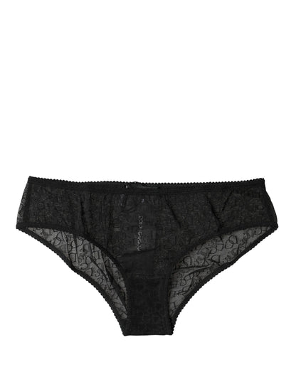 Dolce & Gabbana Black Nylon Stretch Mid Waist Brief Underwear