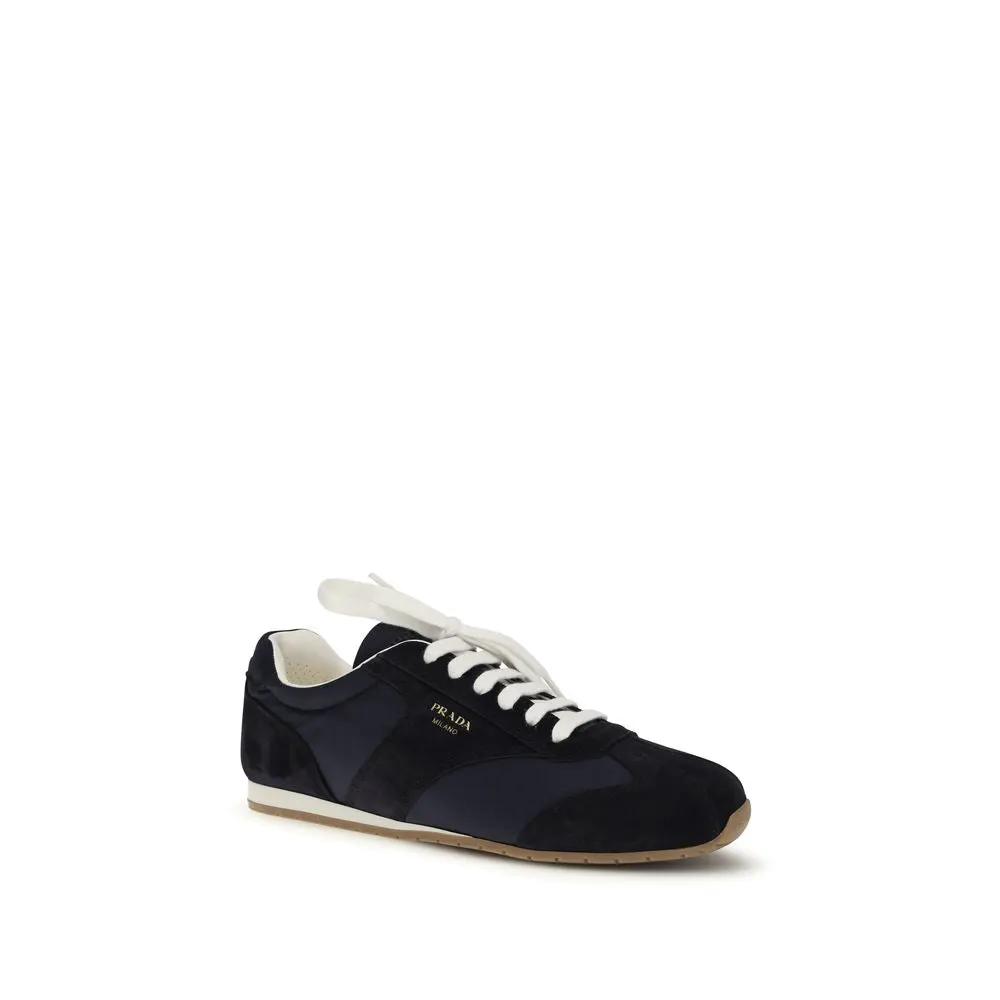 Prada Blue Calf Leather Bos Taurus Athletic Sneakers by Prada