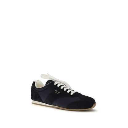 Prada Blue Calf Leather Bos Taurus Athletic Sneakers by Prada