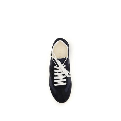 Prada Blue Calf Leather Bos Taurus Athletic Sneakers by Prada