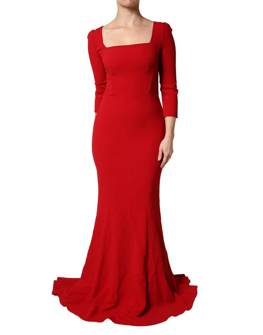 Dolce & Gabbana Red Viscose Sheath Bodycon Mermaid Dress by Dolce & Gabbana