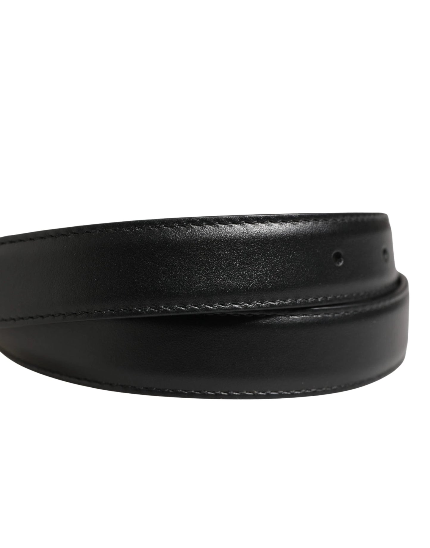 Dolce & Gabbana Men Black Classic Leather Metal Buckle Belt by Dolce & Gabbana