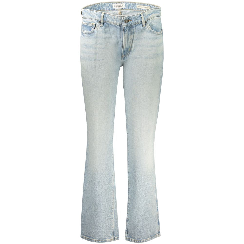 Jean Guess Jeans femme G08 droit taille mi-haute en coton bleu clair – GU-42883