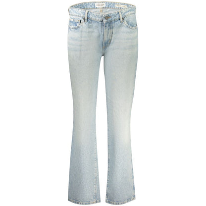 Jean Guess Jeans femme G08 droit taille mi-haute en coton bleu clair – GU-42883