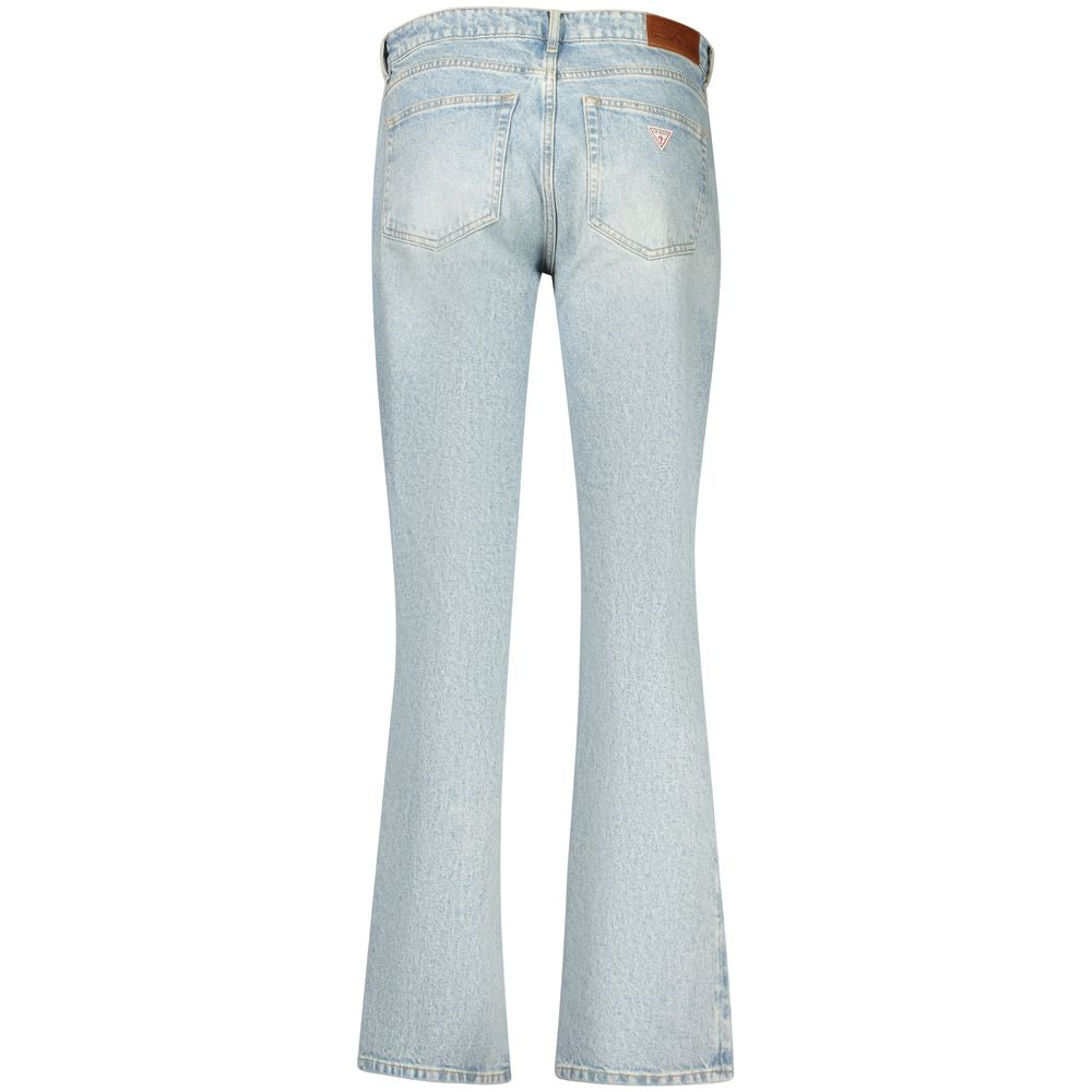 Jean Guess Jeans femme G08 droit taille mi-haute en coton bleu clair – GU-42883